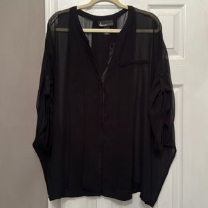 Lane Bryant Black Sheer Top Sz 26/28